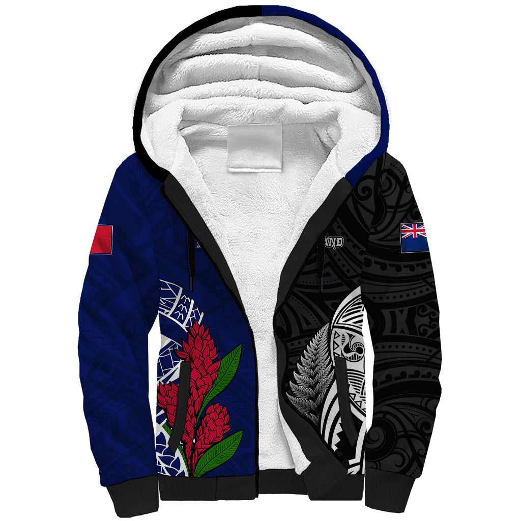 Personalised New Zealand Vs Samoa Rugby Sherpa Hoodie Go Champions - Vibe Hoodie Shop