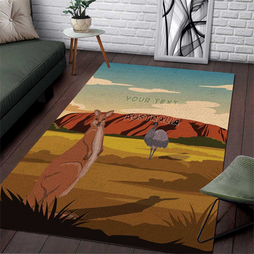 Australia Personalized Area Rug Uluru Scenery - Vibe Hoodie Shop