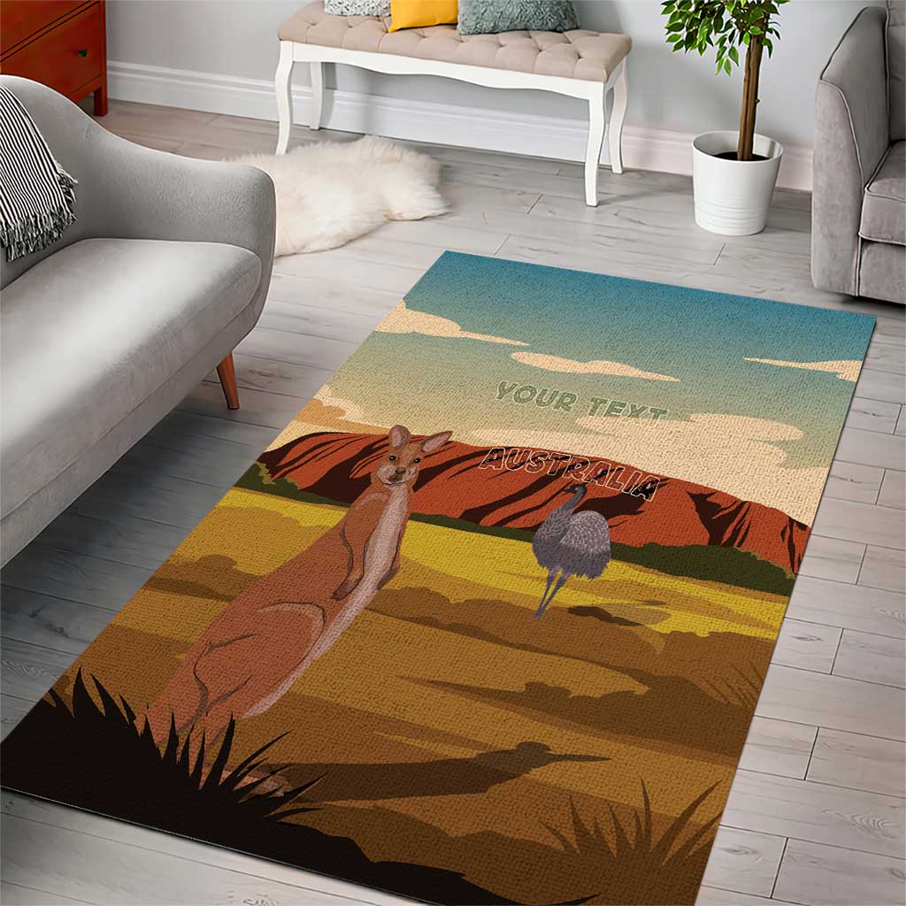 Australia Personalized Area Rug Uluru Scenery - Vibe Hoodie Shop