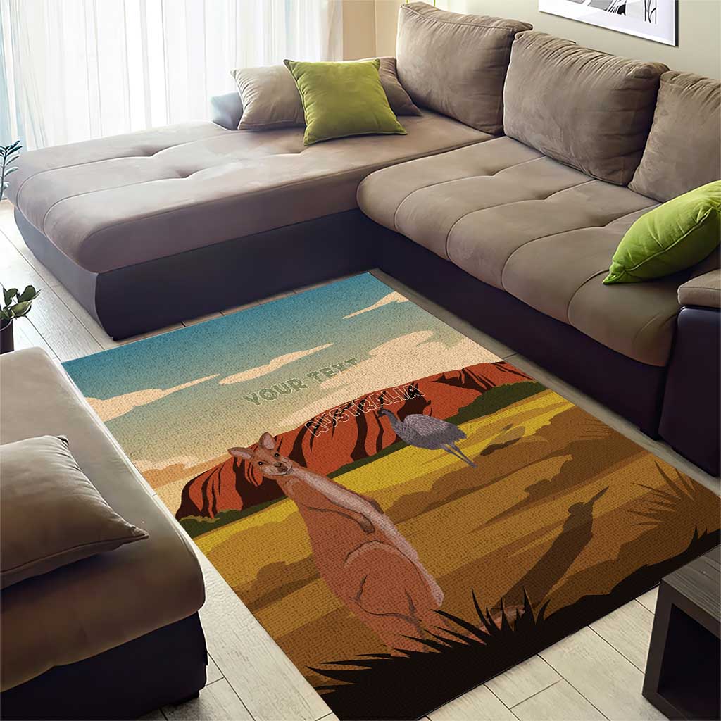 Australia Personalized Area Rug Uluru Scenery - Vibe Hoodie Shop