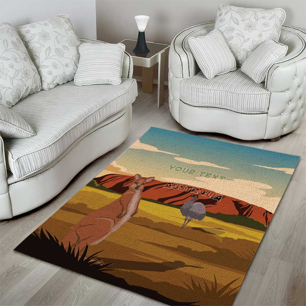 Australia Personalized Area Rug Uluru Scenery - Vibe Hoodie Shop