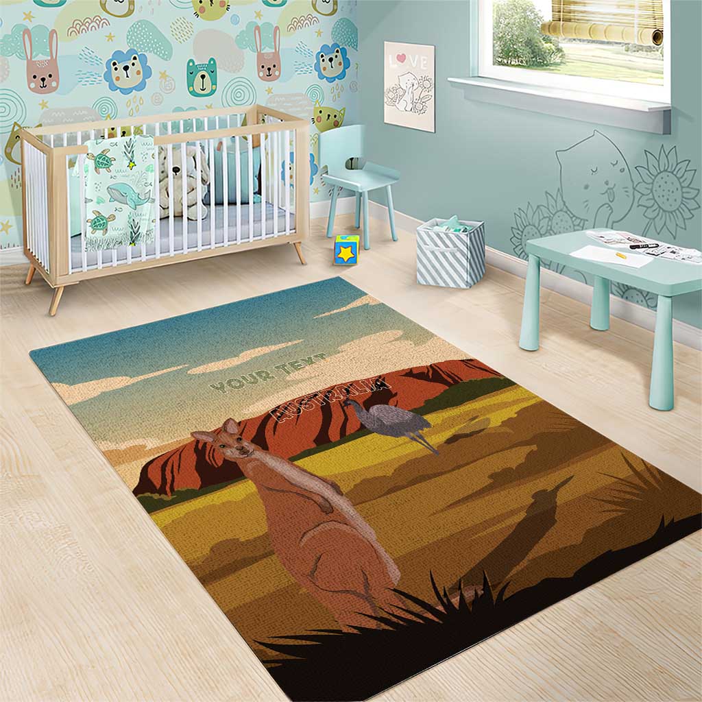 Australia Personalized Area Rug Uluru Scenery - Vibe Hoodie Shop