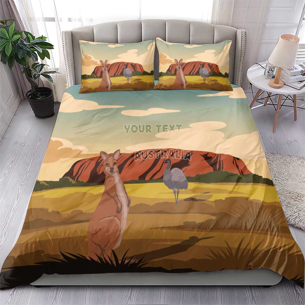 Australia Personalized Bedding Set Uluru Scenery - Vibe Hoodie Shop