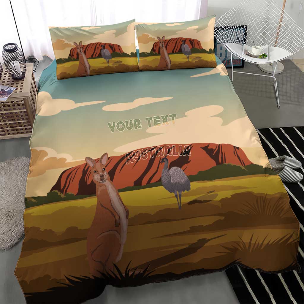Australia Personalized Bedding Set Uluru Scenery - Vibe Hoodie Shop