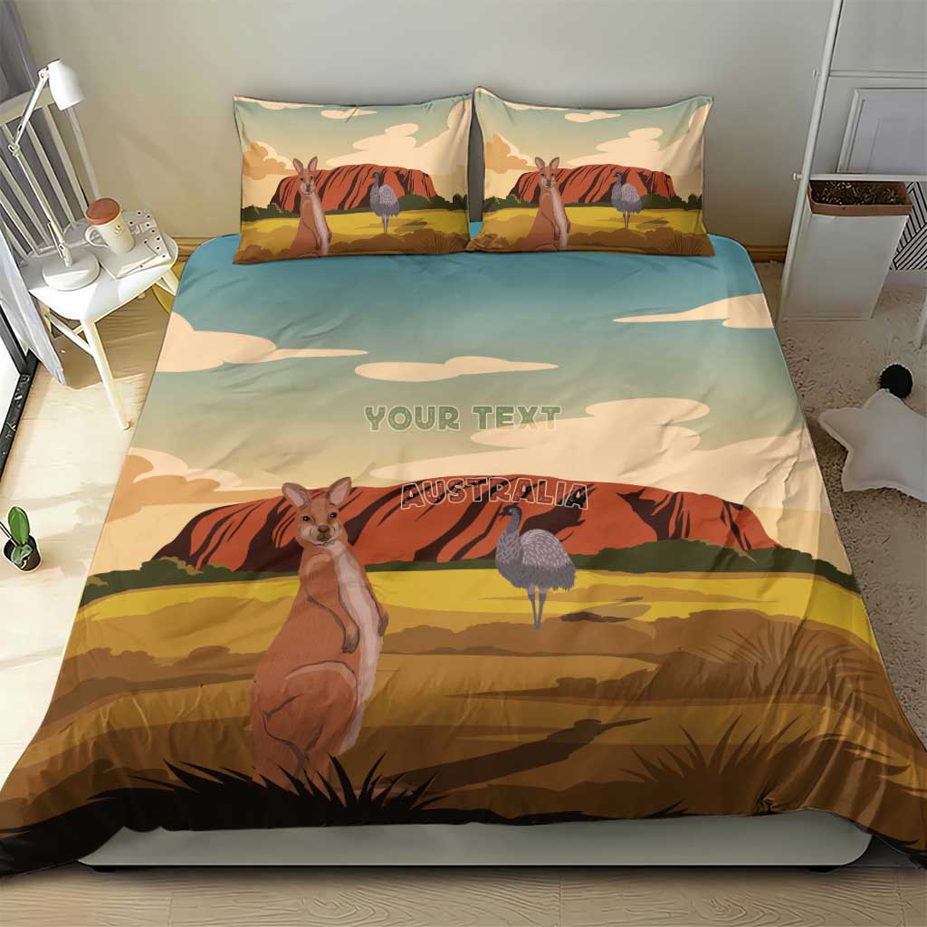 Australia Personalized Bedding Set Uluru Scenery - Vibe Hoodie Shop