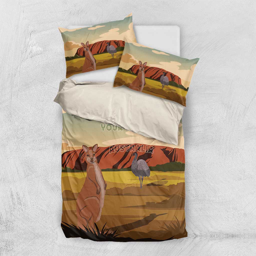 Australia Personalized Bedding Set Uluru Scenery - Vibe Hoodie Shop