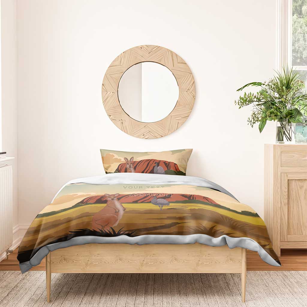 Australia Personalized Bedding Set Uluru Scenery - Vibe Hoodie Shop