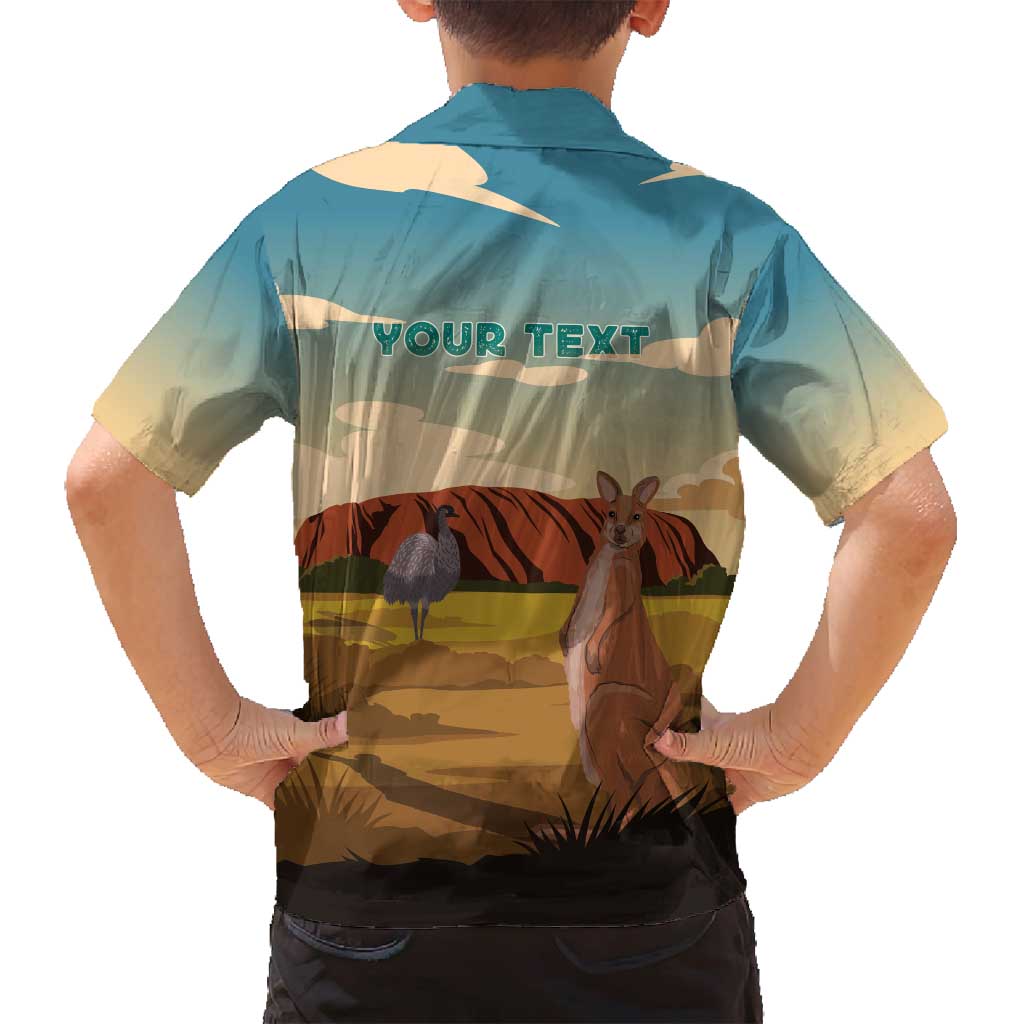 Australia Personalized Family Matching Long Sleeve Bodycon Dress and Hawaiian Shirt Uluru Scenery