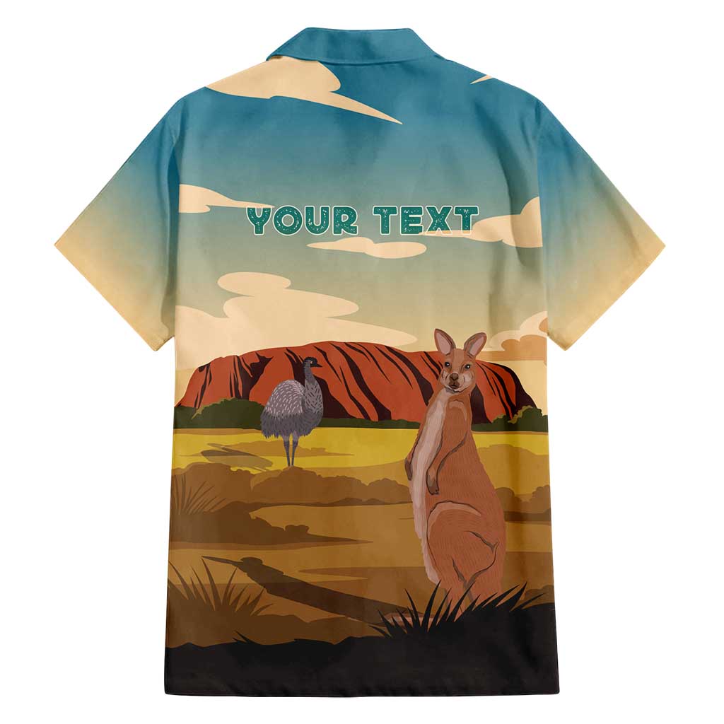 Australia Personalized Family Matching Long Sleeve Bodycon Dress and Hawaiian Shirt Uluru Scenery