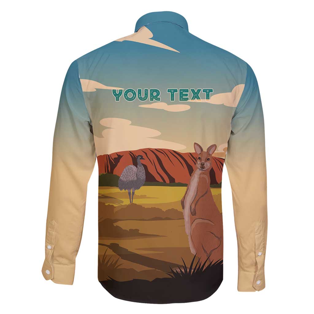 Australia Personalized Family Matching Long Sleeve Bodycon Dress and Hawaiian Shirt Uluru Scenery