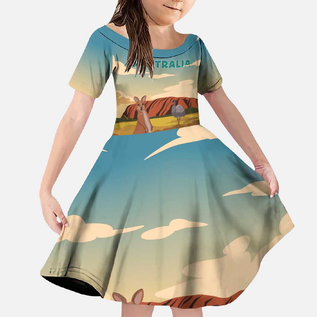 Australia Personalized Family Matching Mermaid Dress and Hawaiian Shirt Uluru Scenery