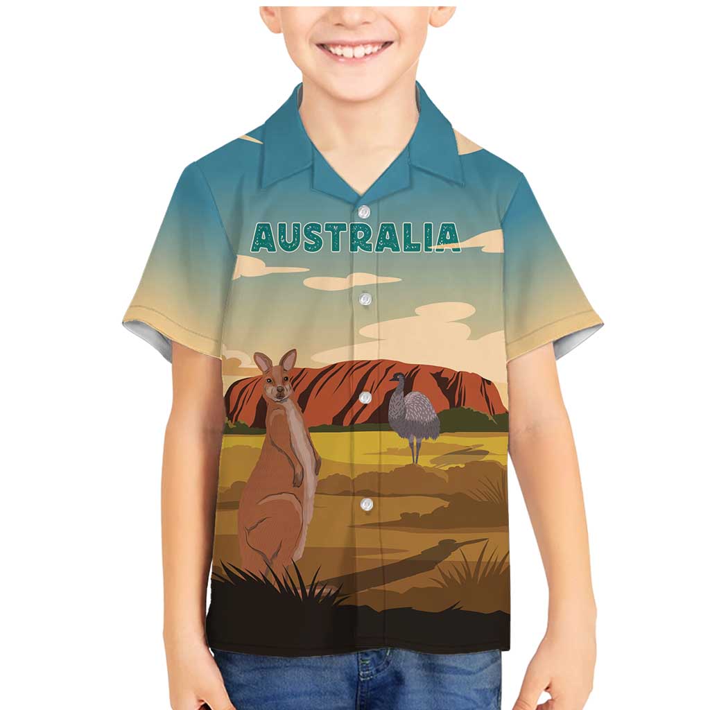 Australia Personalized Family Matching Mermaid Dress and Hawaiian Shirt Uluru Scenery