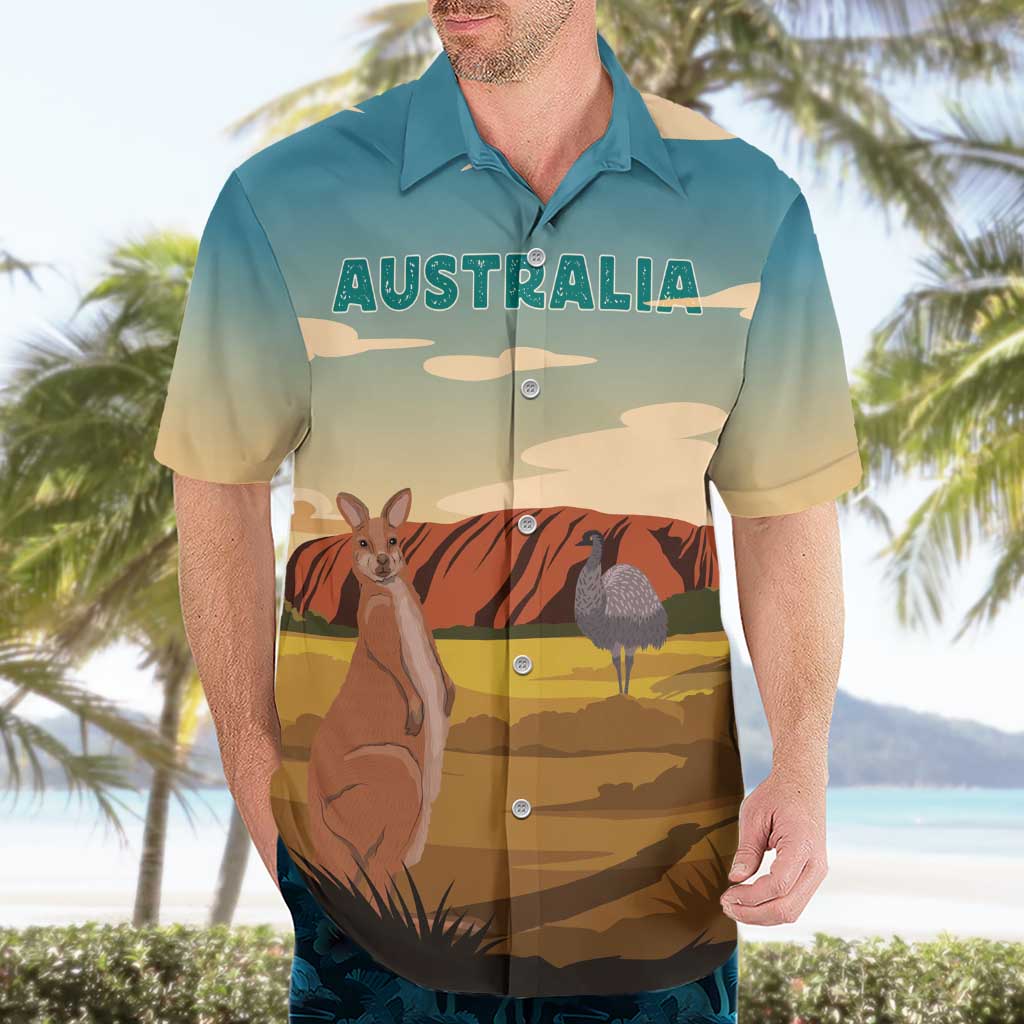 Australia Personalized Hawaiian Shirt Uluru Scenery - Vibe Hoodie Shop