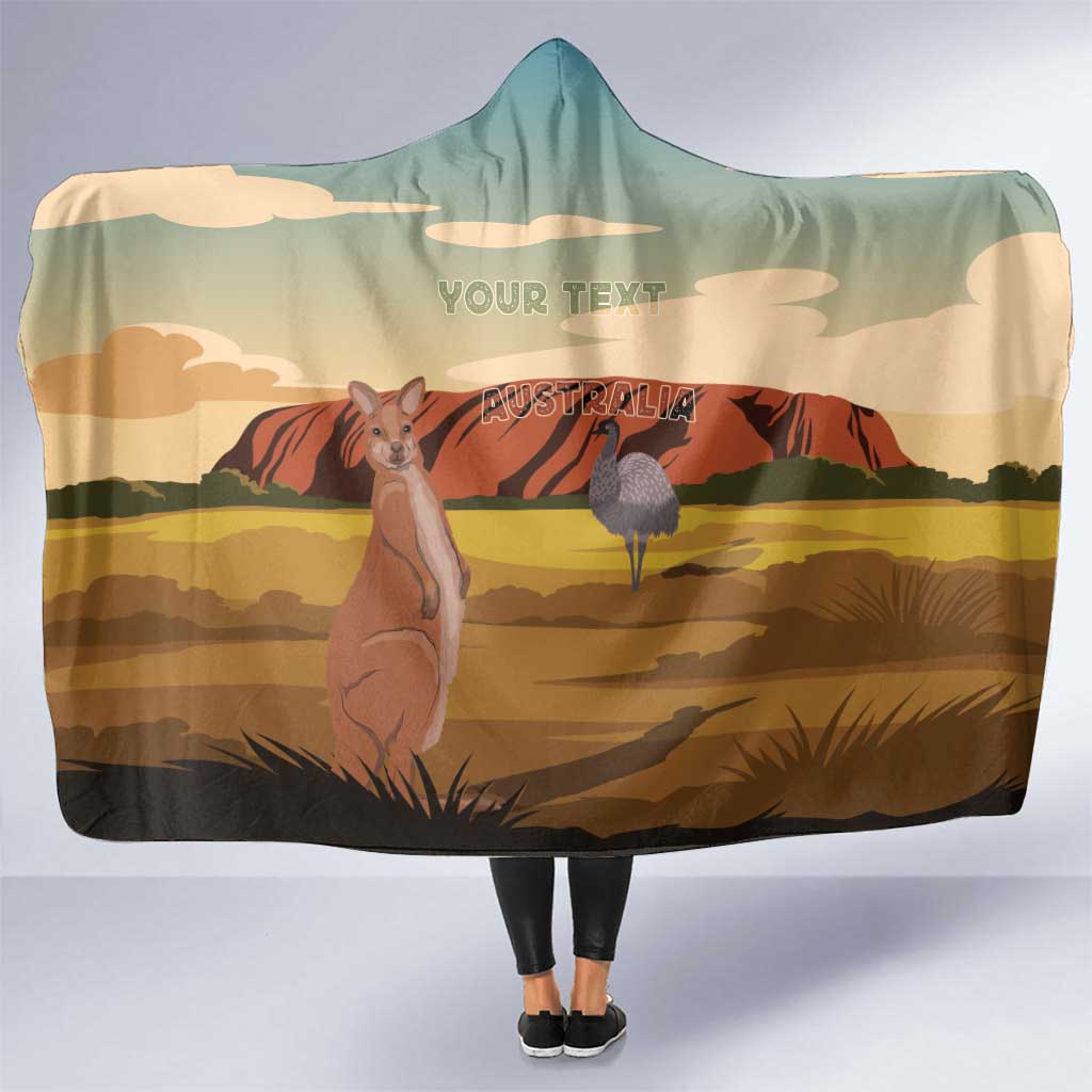 Australia Personalized Hooded Blanket Uluru Scenery