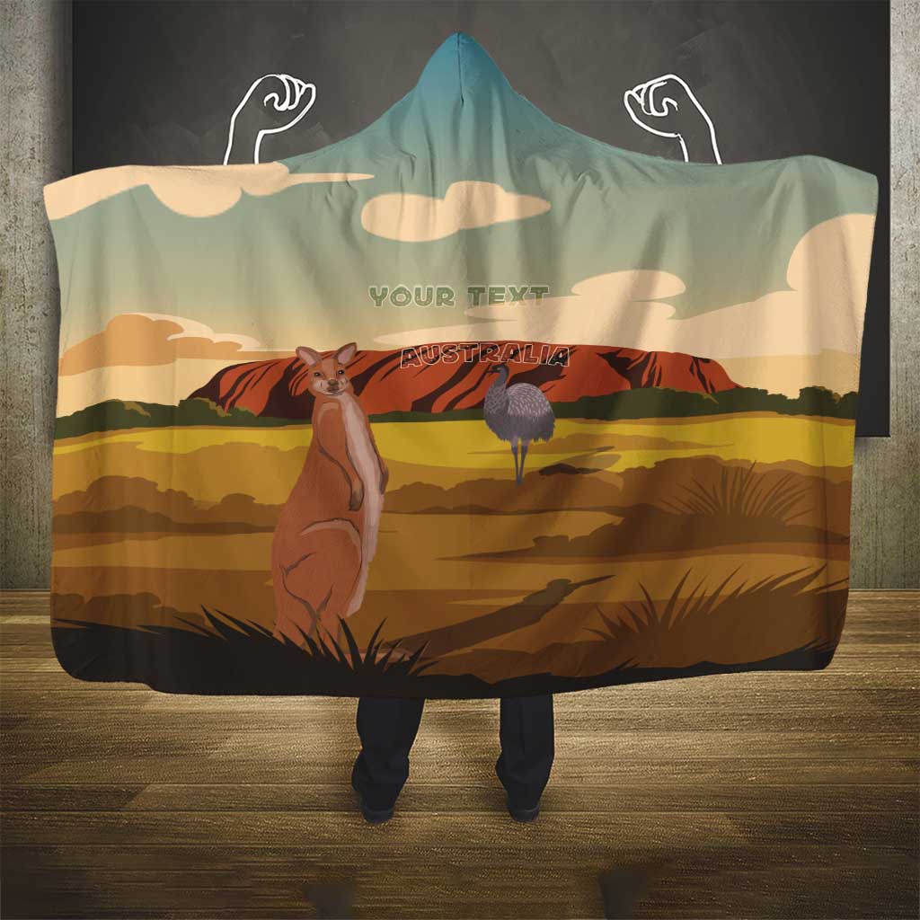 Australia Personalized Hooded Blanket Uluru Scenery