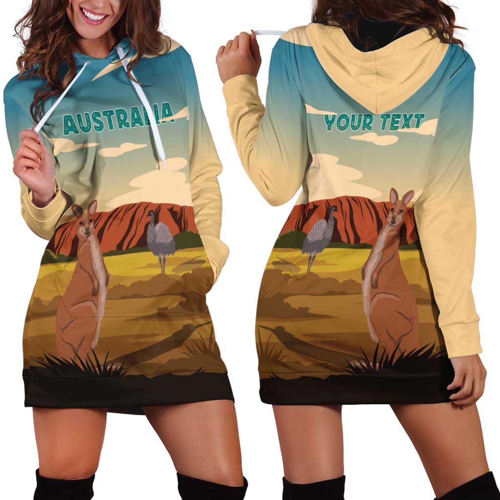 Australia Personalized Hoodie Dress Uluru Scenery - Vibe Hoodie Shop