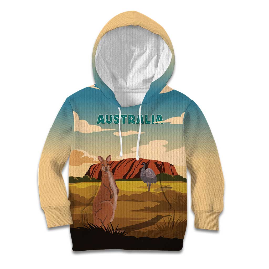 Australia Personalized Kid Hoodie Uluru Scenery - Vibe Hoodie Shop