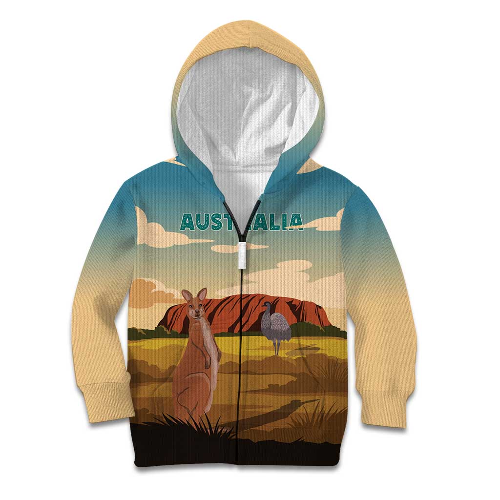 Australia Personalized Kid Hoodie Uluru Scenery - Vibe Hoodie Shop