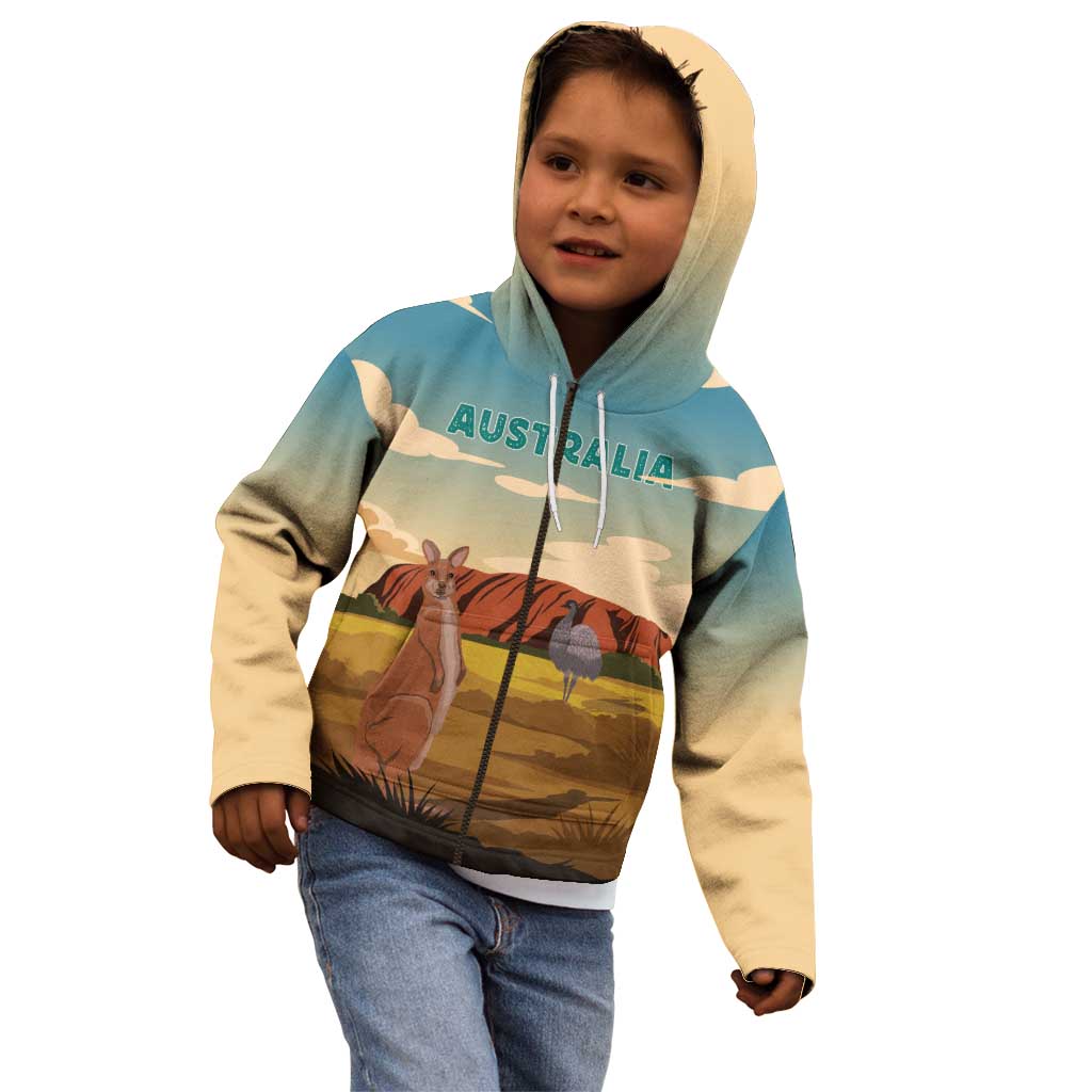 Australia Personalized Kid Hoodie Uluru Scenery - Vibe Hoodie Shop