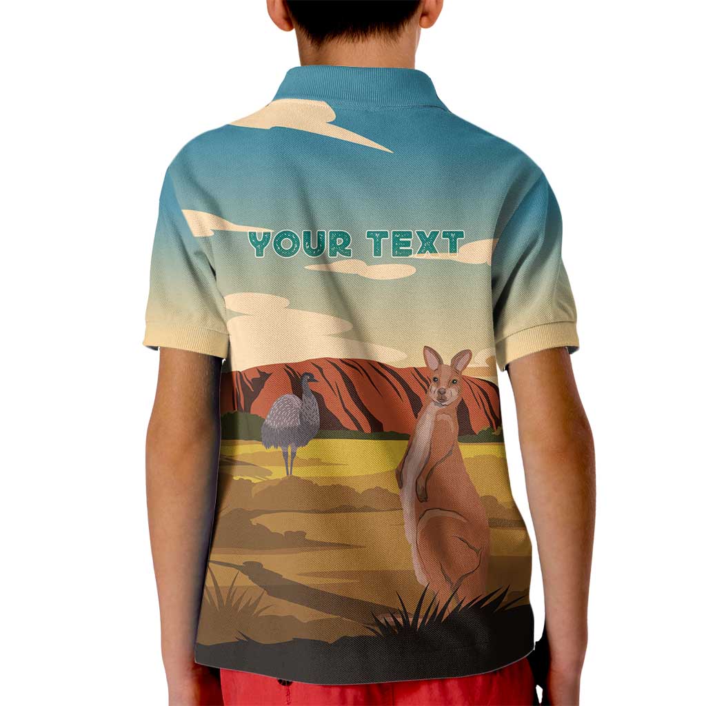 Australia Personalized Kid Polo Shirt Uluru Scenery - Vibe Hoodie Shop