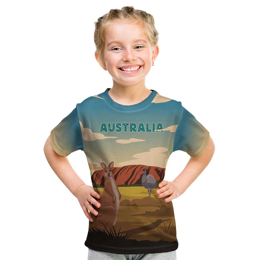 Australia Personalized Kid T Shirt Uluru Scenery - Vibe Hoodie Shop