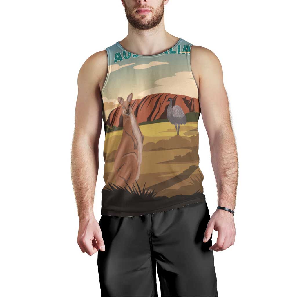 Australia Personalized Men Tank Top Uluru Scenery - Vibe Hoodie Shop