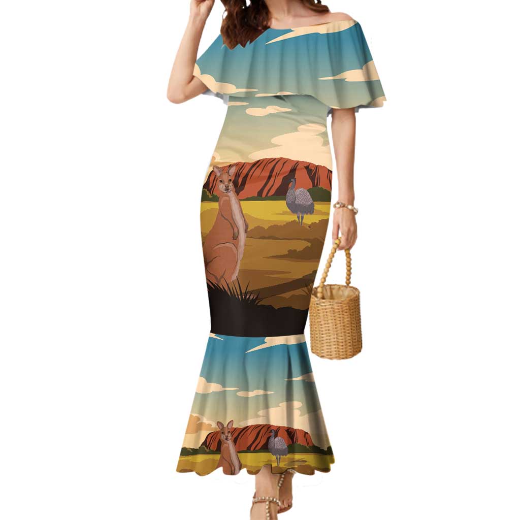 Australia Personalized Mermaid Dress Uluru Scenery