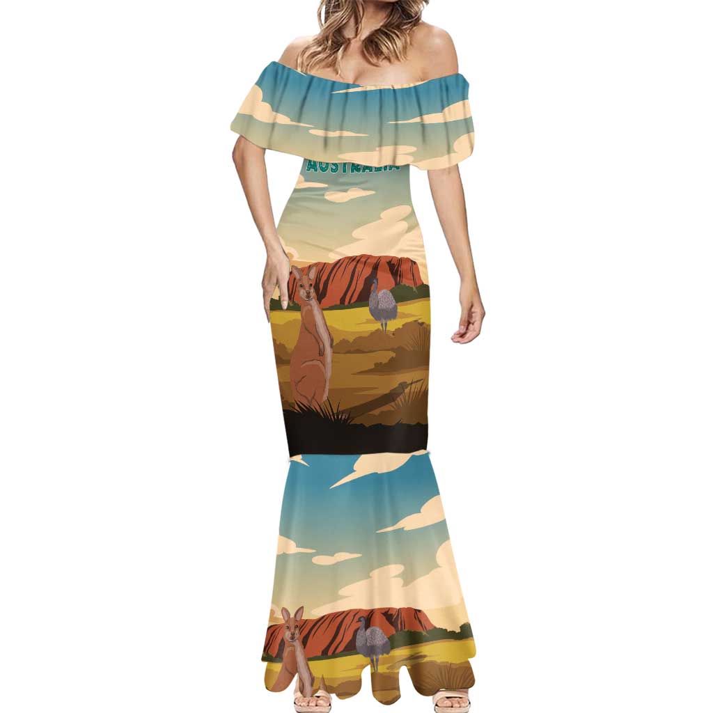 Australia Personalized Mermaid Dress Uluru Scenery