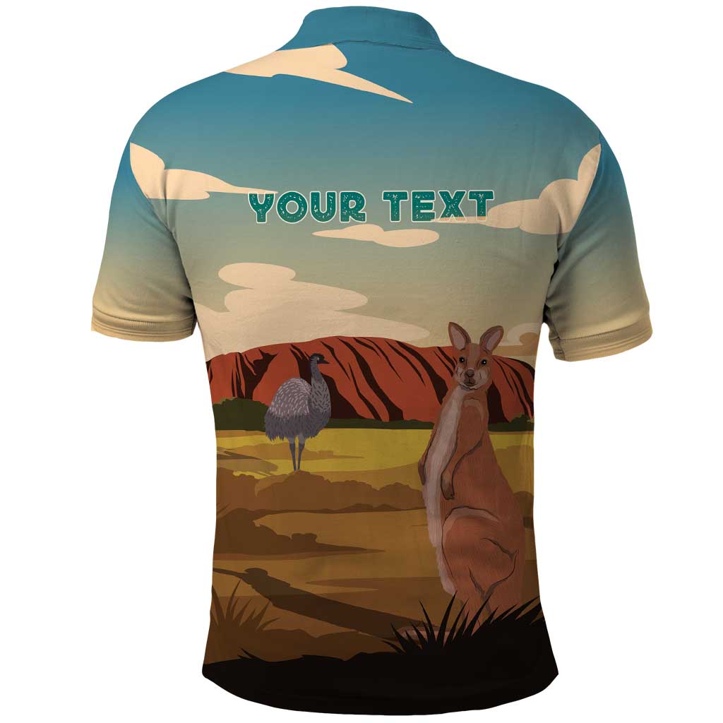 Australia Personalized Polo Shirt Uluru Scenery - Vibe Hoodie Shop