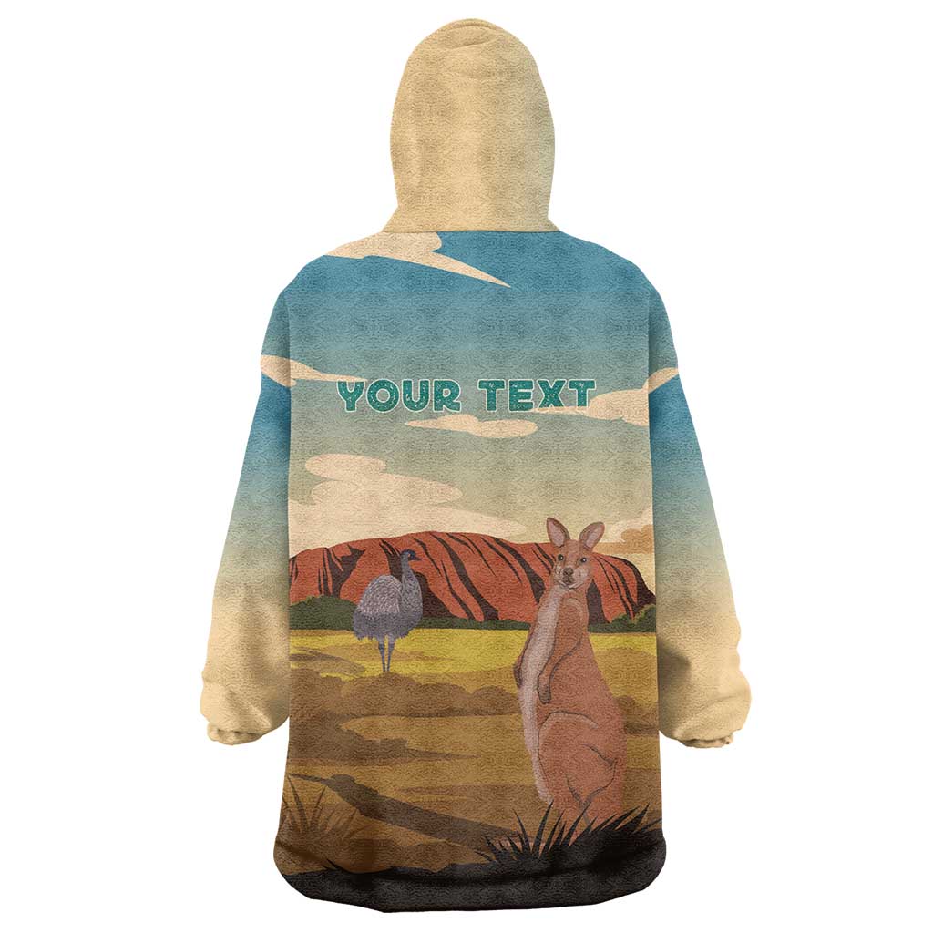 Australia Personalized Wearable Blanket Hoodie Uluru Scenery - Vibe Hoodie Shop