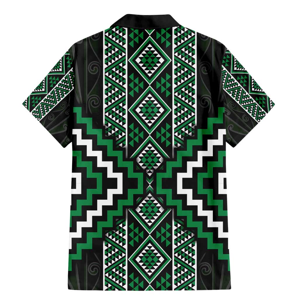 Jade Tukutuku Pattern Aotearoa Family Matching Mermaid Dress and Hawaiian Shirt Niho Taniwha and Puhoro Motifs