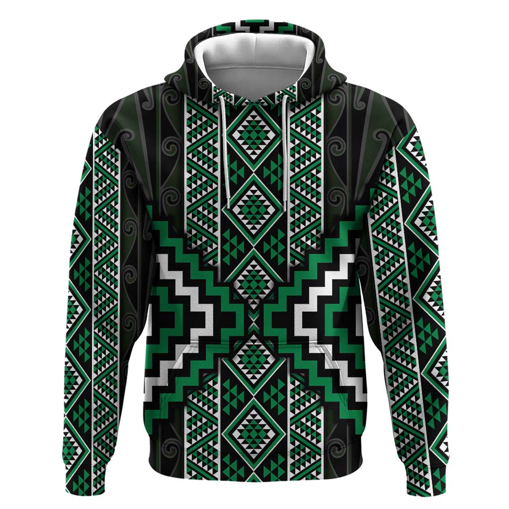 Jade Tukutuku Pattern Aotearoa Hoodie Niho Taniwha and Puhoro Motifs LT7 - Vibe Hoodie Shop