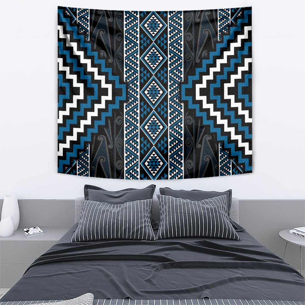 Azure Tukutuku Pattern Aotearoa Tapestry Niho Taniwha and Puhoro Motifs - Vibe Hoodie Shop