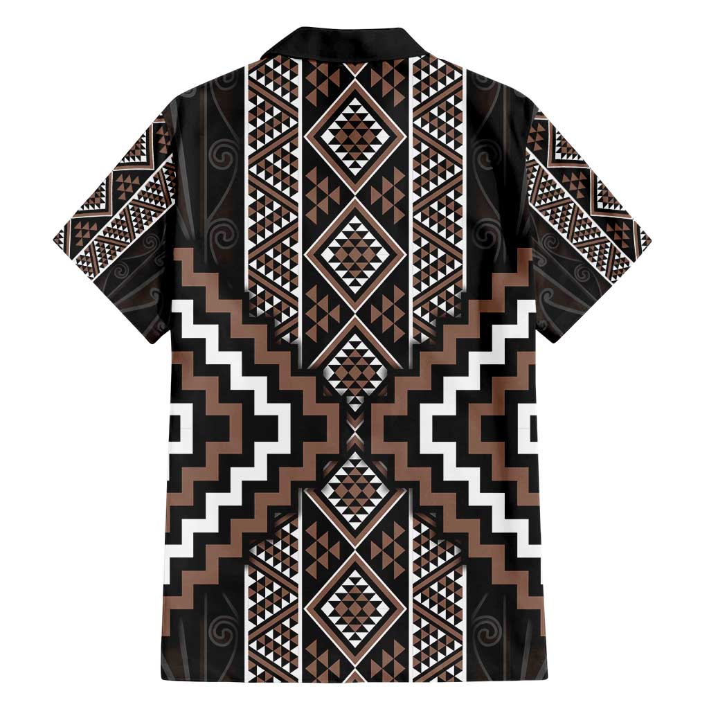 Classic Tukutuku Pattern Aotearoa Family Matching Long Sleeve Bodycon Dress and Hawaiian Shirt Niho Taniwha and Puhoro Motifs