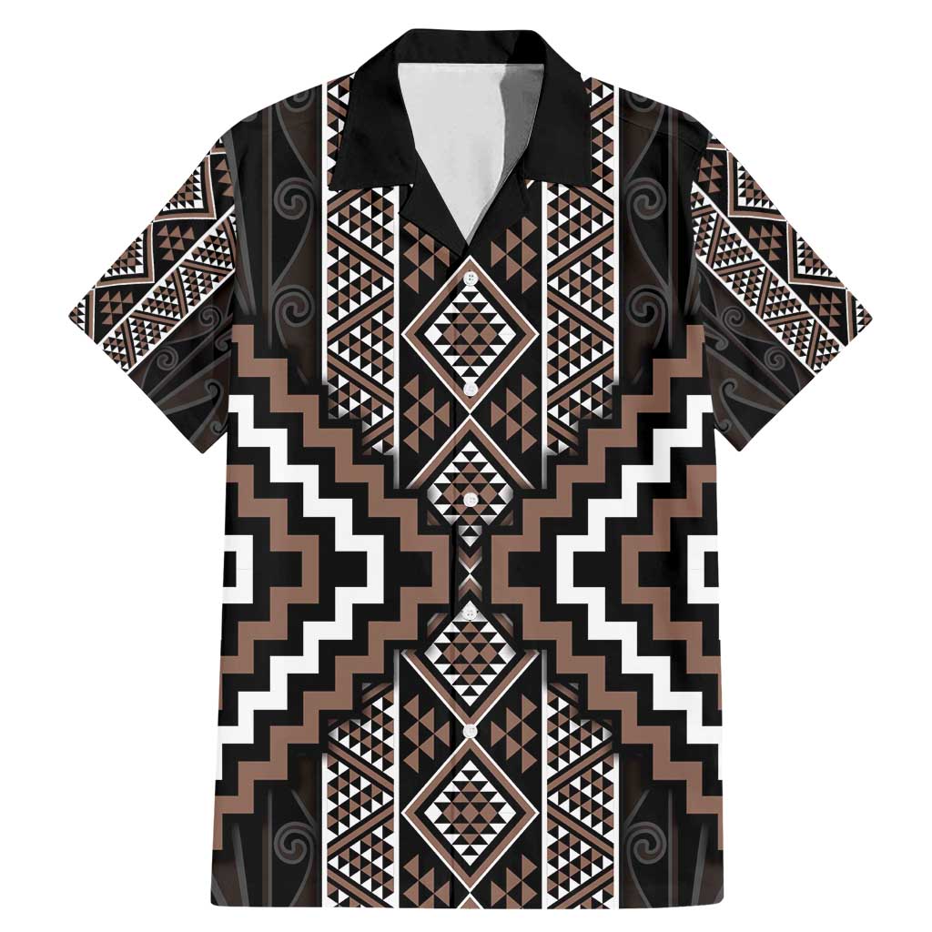 Classic Tukutuku Pattern Aotearoa Family Matching Mermaid Dress and Hawaiian Shirt Niho Taniwha and Puhoro Motifs