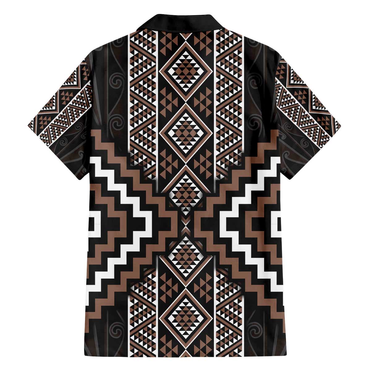 Classic Tukutuku Pattern Aotearoa Family Matching Off The Shoulder Long Sleeve Dress and Hawaiian Shirt Niho Taniwha and Puhoro Motifs