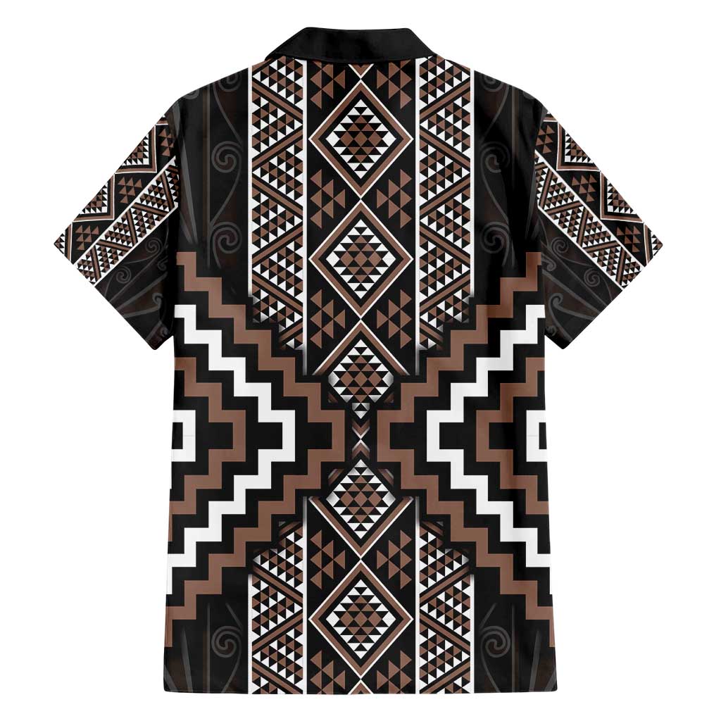 Classic Tukutuku Pattern Aotearoa Hawaiian Shirt Niho Taniwha and Puhoro Motifs - Vibe Hoodie Shop