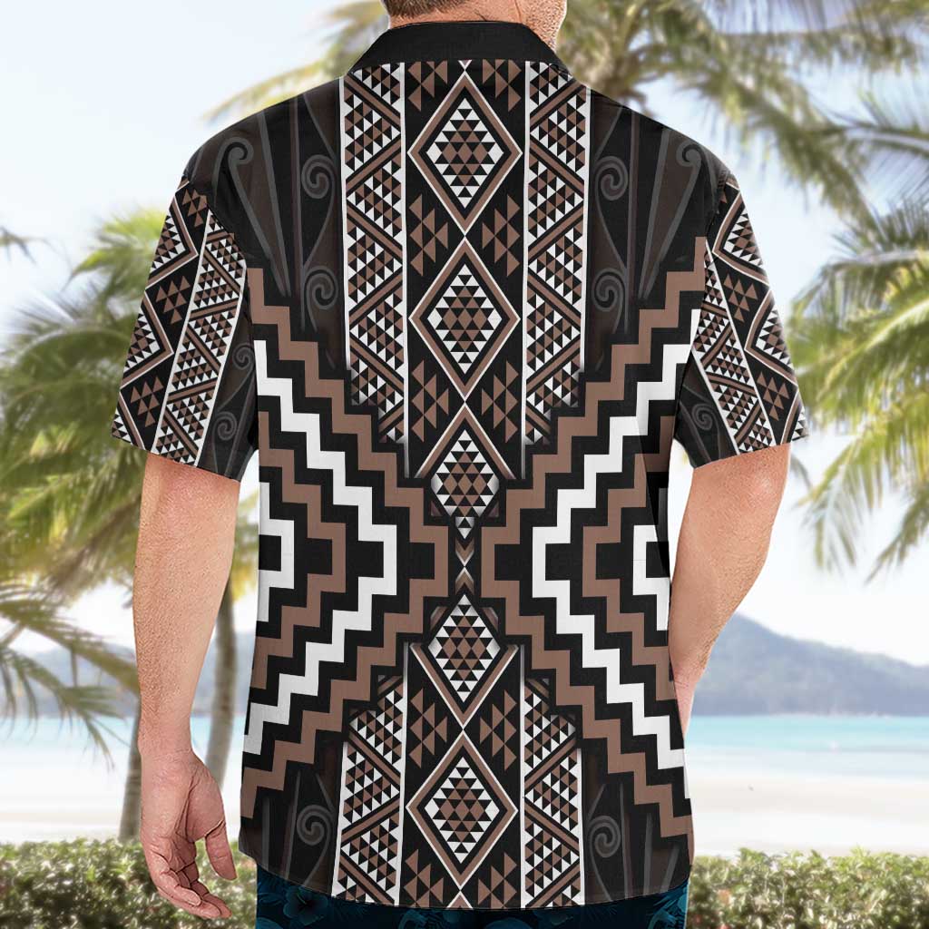 Classic Tukutuku Pattern Aotearoa Hawaiian Shirt Niho Taniwha and Puhoro Motifs - Vibe Hoodie Shop