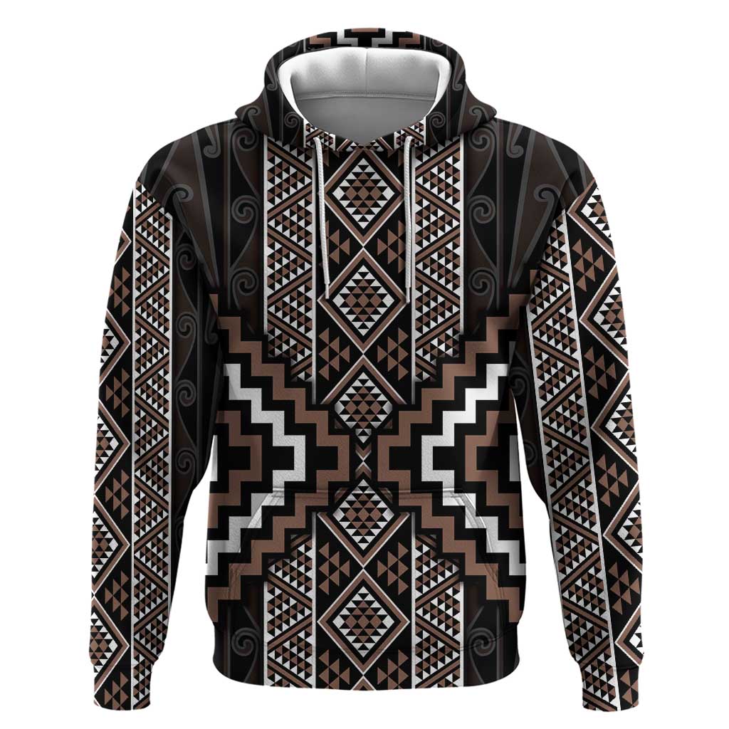 Classic Tukutuku Pattern Aotearoa Hoodie Niho Taniwha and Puhoro Motifs LT7 - Vibe Hoodie Shop