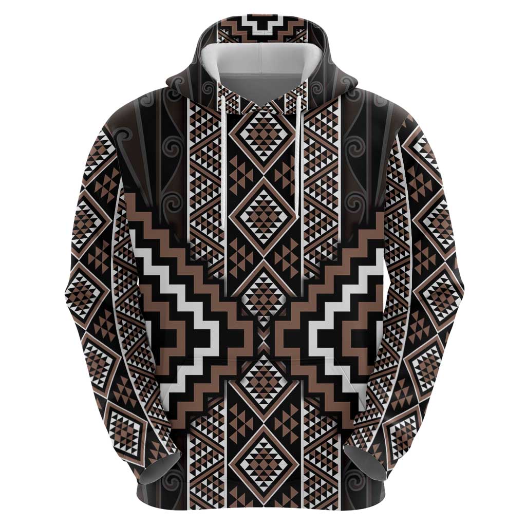 Classic Tukutuku Pattern Aotearoa Hoodie Niho Taniwha and Puhoro Motifs LT7 - Vibe Hoodie Shop