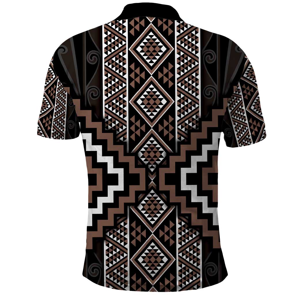 Classic Tukutuku Pattern Aotearoa Polo Shirt Niho Taniwha and Puhoro Motifs - Vibe Hoodie Shop