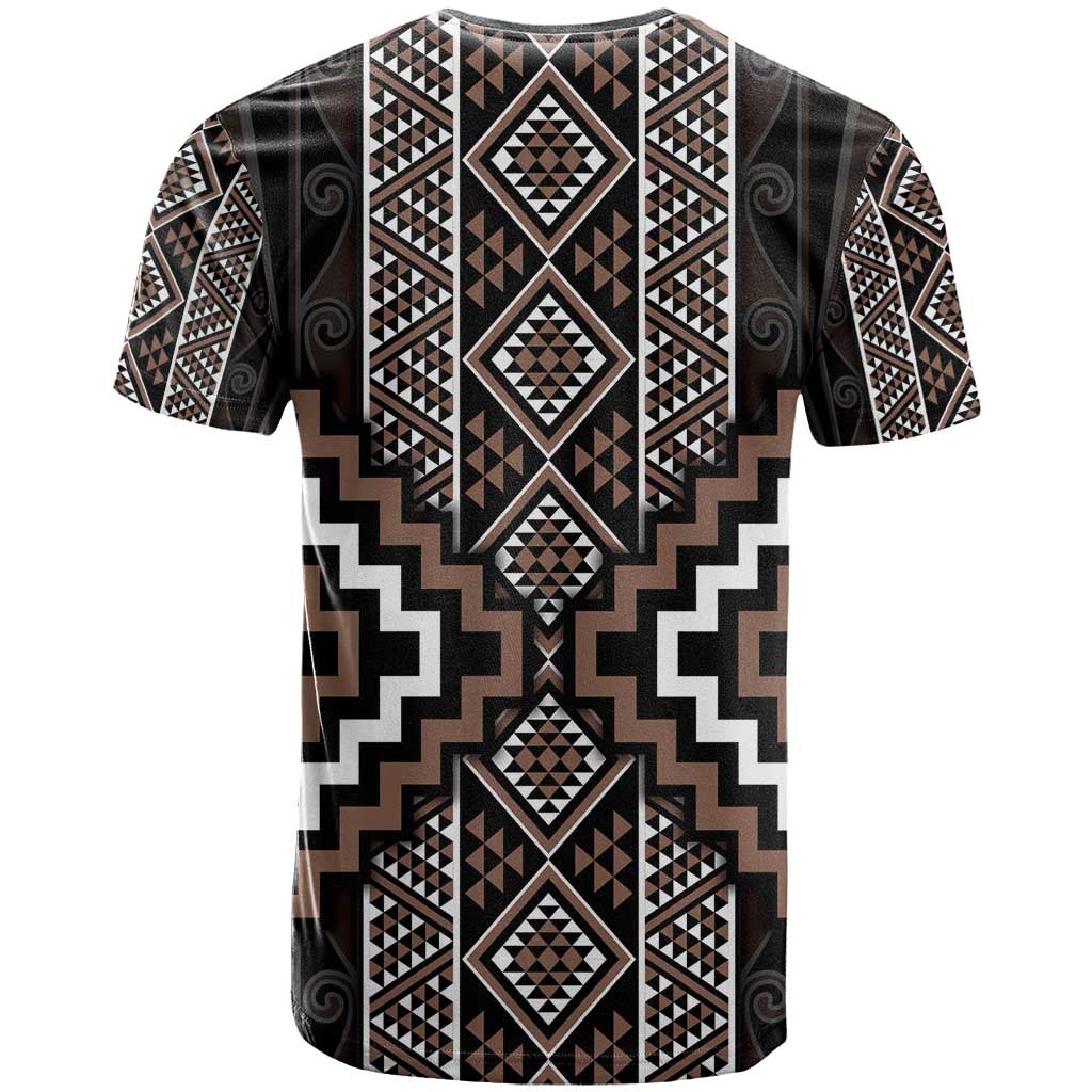 Classic Tukutuku Pattern Aotearoa T Shirt Niho Taniwha and Puhoro Motifs - Vibe Hoodie Shop