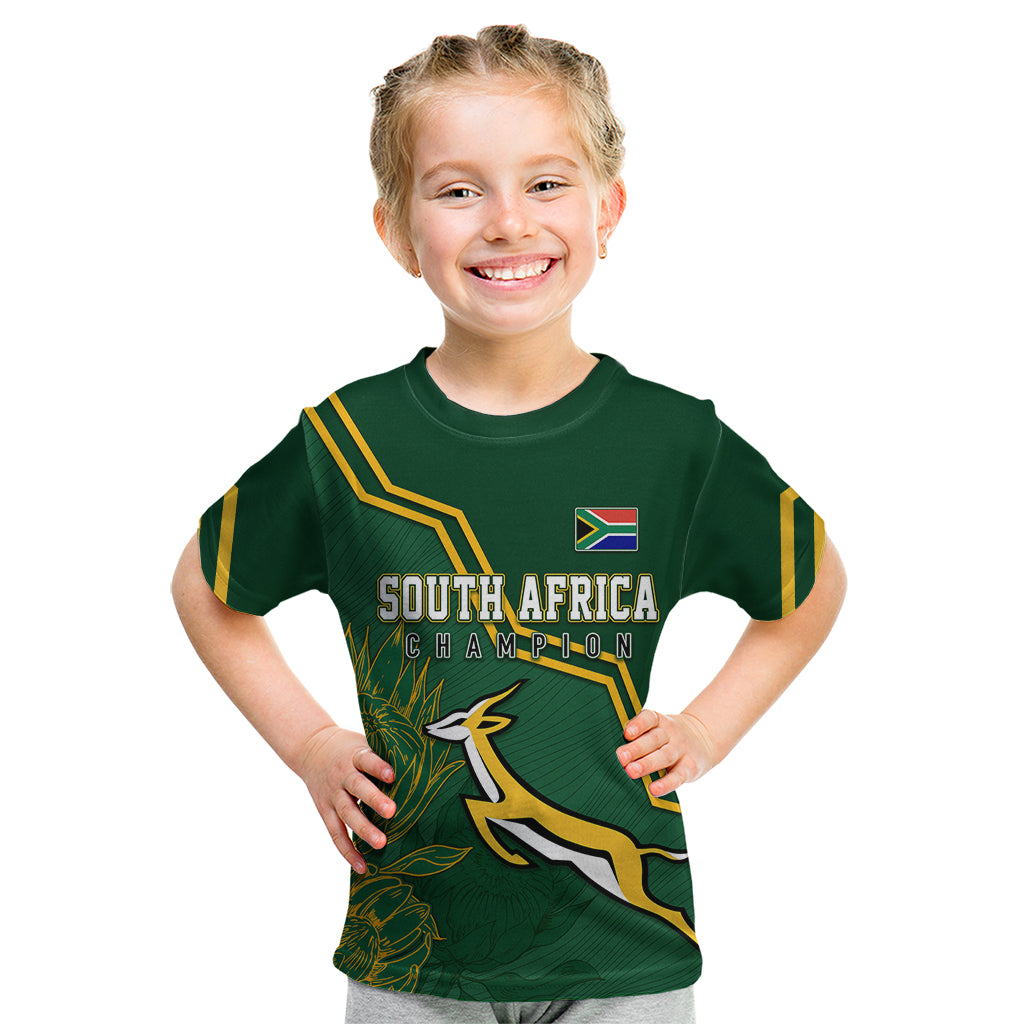 South Africa Rugby 2023 Kid T Shirt Champions GO Bokke - Vibe Hoodie Shop