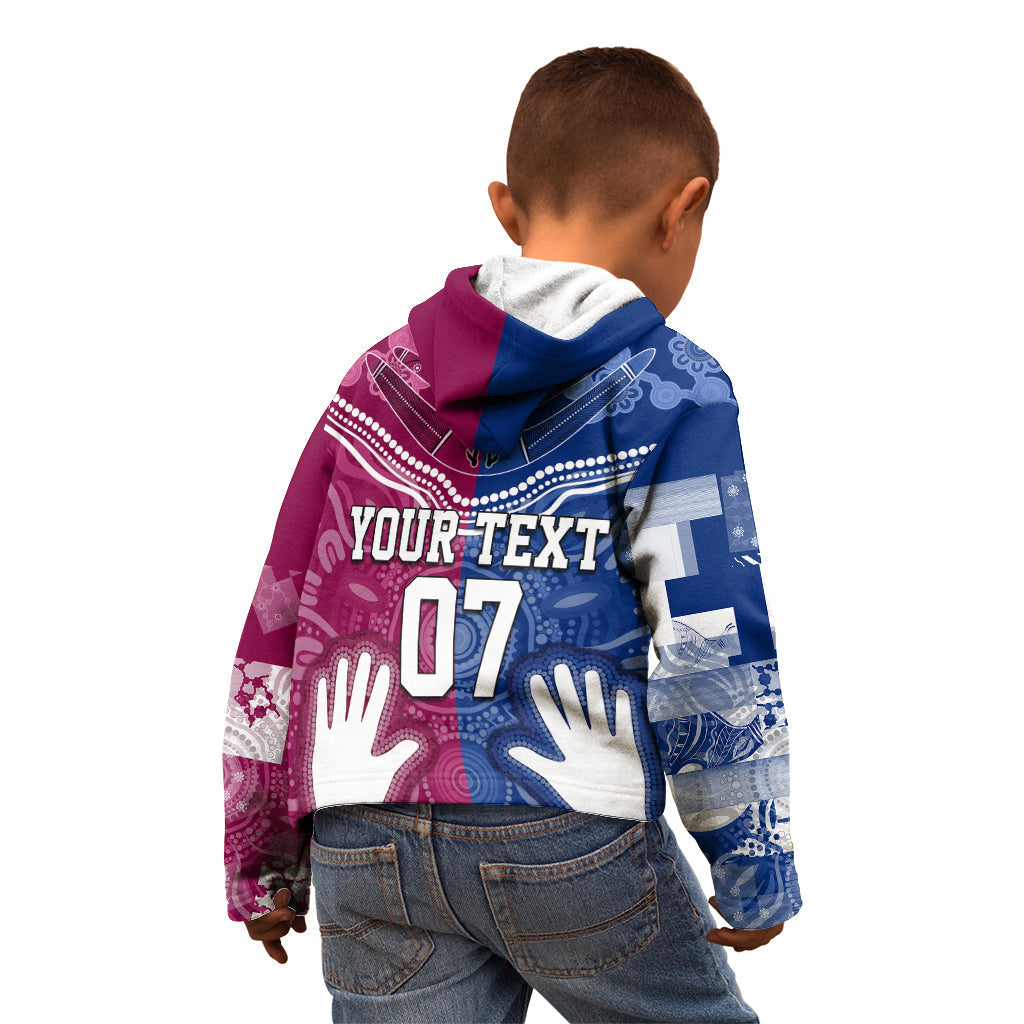Personalised QLD Maroons Mix NSW Blues Indigenous Kid Hoodie Rugby State of Origin - Vibe Hoodie Shop