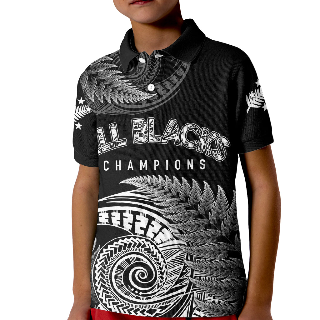 New Zealand Rugby 2023 Kid Polo Shirt Aotearoa Silver Ferns Champions - Vibe Hoodie Shop