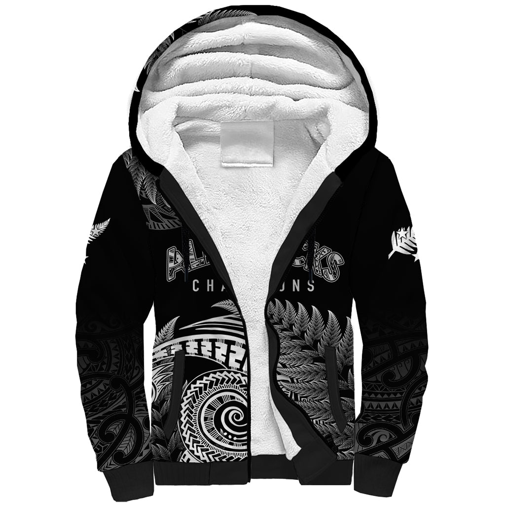 New Zealand Rugby 2023 Sherpa Hoodie Aotearoa Silver Ferns Champions - Vibe Hoodie Shop