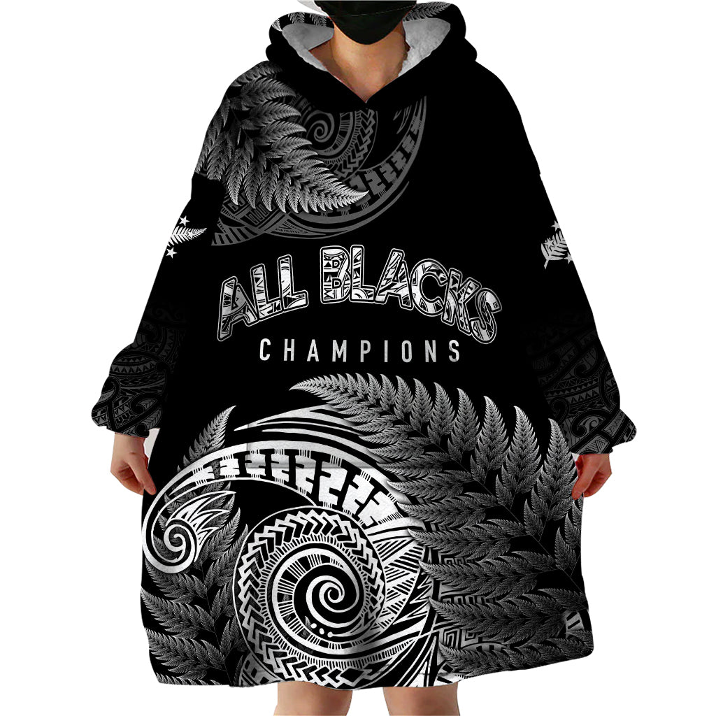 New Zealand Rugby 2023 Wearable Blanket Hoodie Aotearoa Silver Ferns Champions - Vibe Hoodie Shop