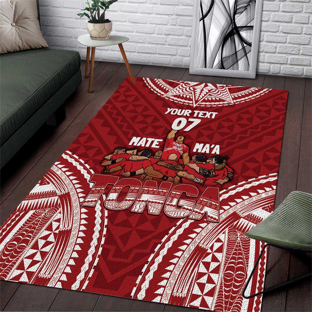 Personalized Mate Maa Tonga Rugby Area Rug Ofa Atu Tonga - Vibe Hoodie Shop