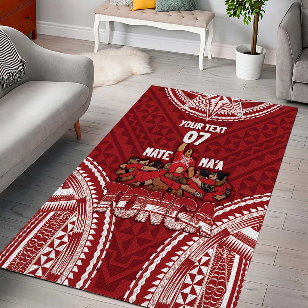 Personalized Mate Maa Tonga Rugby Area Rug Ofa Atu Tonga - Vibe Hoodie Shop