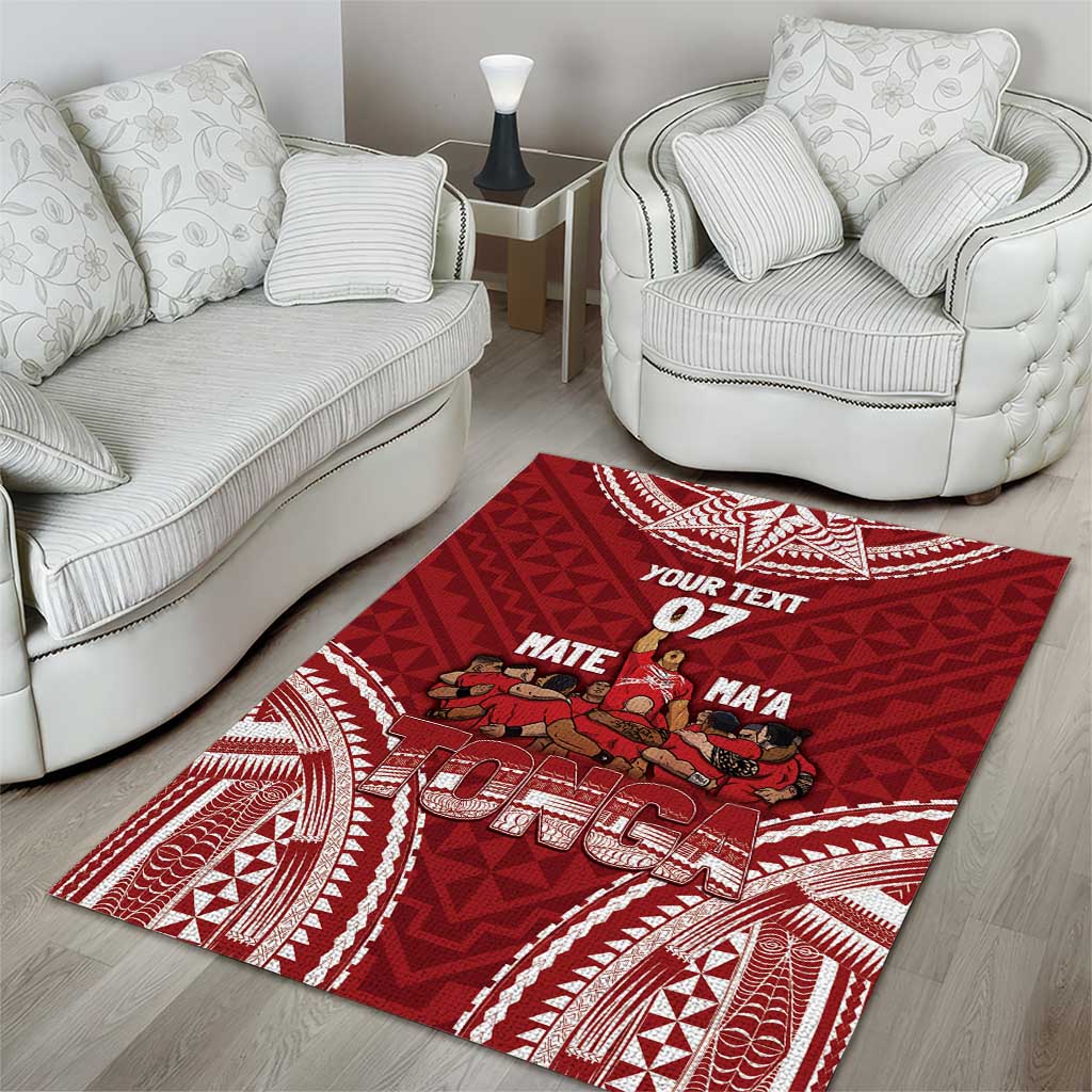 Personalized Mate Maa Tonga Rugby Area Rug Ofa Atu Tonga - Vibe Hoodie Shop